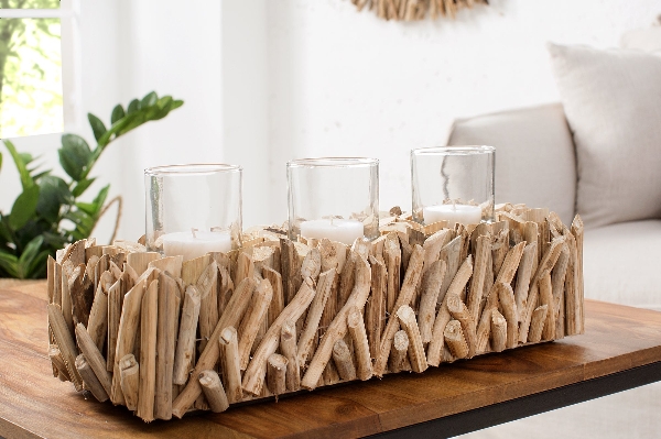 Kerzenhalter FOSSIL mit 3 Gläsern der Firma Casa Élite