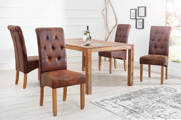 Stuhl CASA mit Nackenrolle Mikrofaser whisky braun der Firma Casa Élite