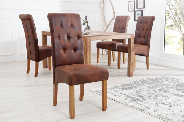 Stuhl CASA mit Nackenrolle Mikrofaser whisky braun der Firma Casa Élite