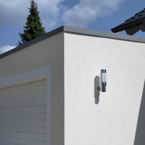 Wandleuchte Typ Nr. 0243 - mit zus. Unterlicht - Edelstahl, für 1 x Lampe E27 mit zus. Unterlicht für 1 x PAR 16 GU10 der Firma Albert Leuchten