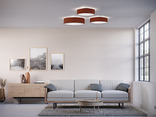 Soft ceiling D600 rust red wool E27 der Firma Belid Leuchten