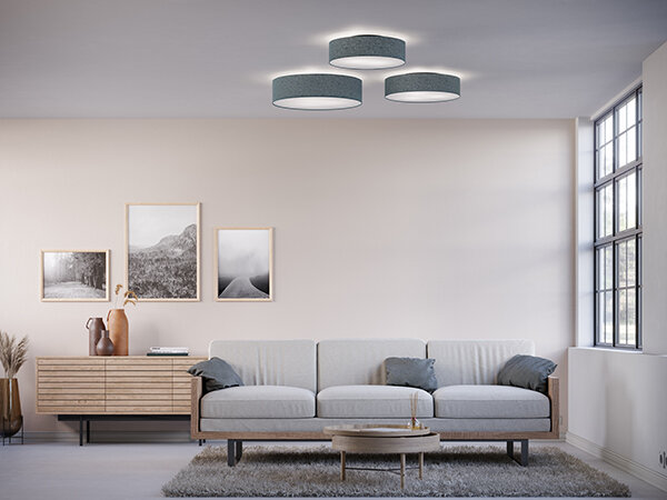 Soft ceiling D600 blue wool E27 der Firma Belid Leuchten