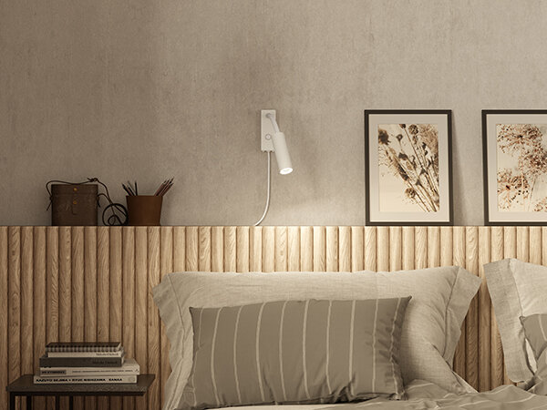 Cato Slim wall lamp flex flat white GU10 mini der Firma Belid Leuchten