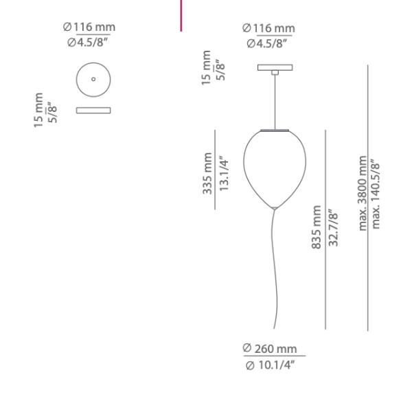 balloon Pendelleuchte T-3055S der Firma ESTILUZ Leuchten